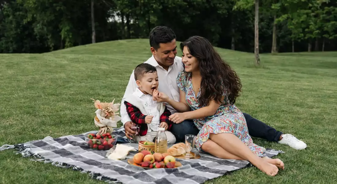 familia bosque picnic